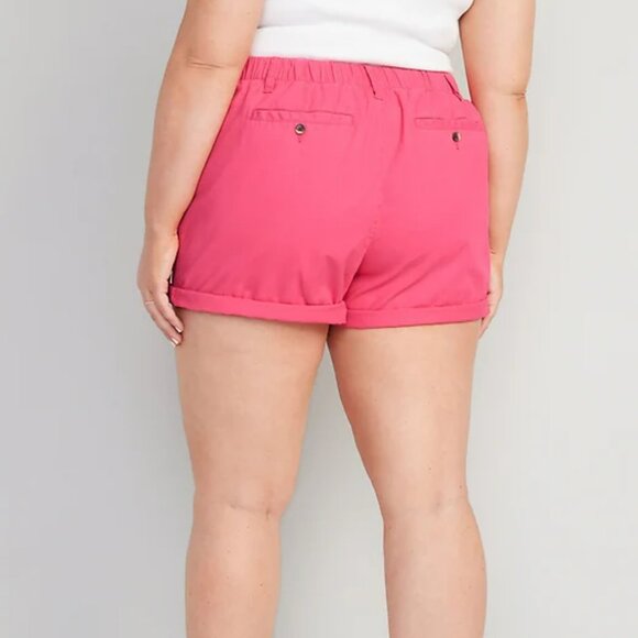 NWOT High-Waisted  Chino Shorts Pink - Picture 5 of 5